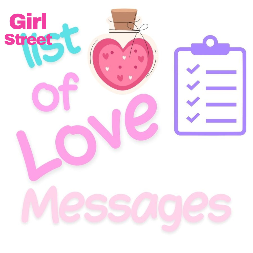 List Of Love Messages Digital Download