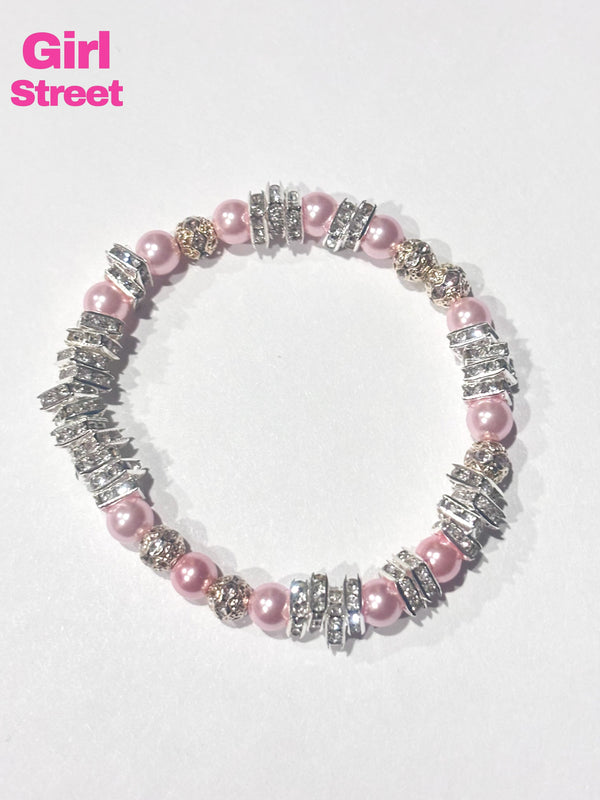 Lovely Bracelet a silver jewelry accessory women’s bracelet with pink pearls