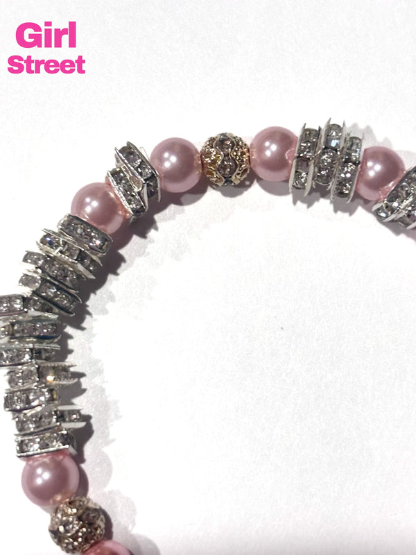 Lovely Bracelet a silver jewelry accessory women’s bracelet with pink pearls