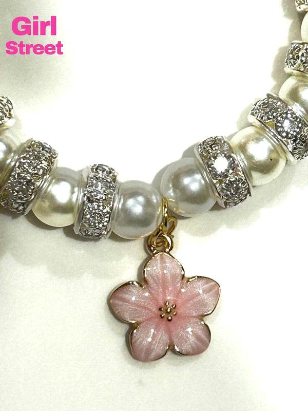 Pink Flower Bracelet