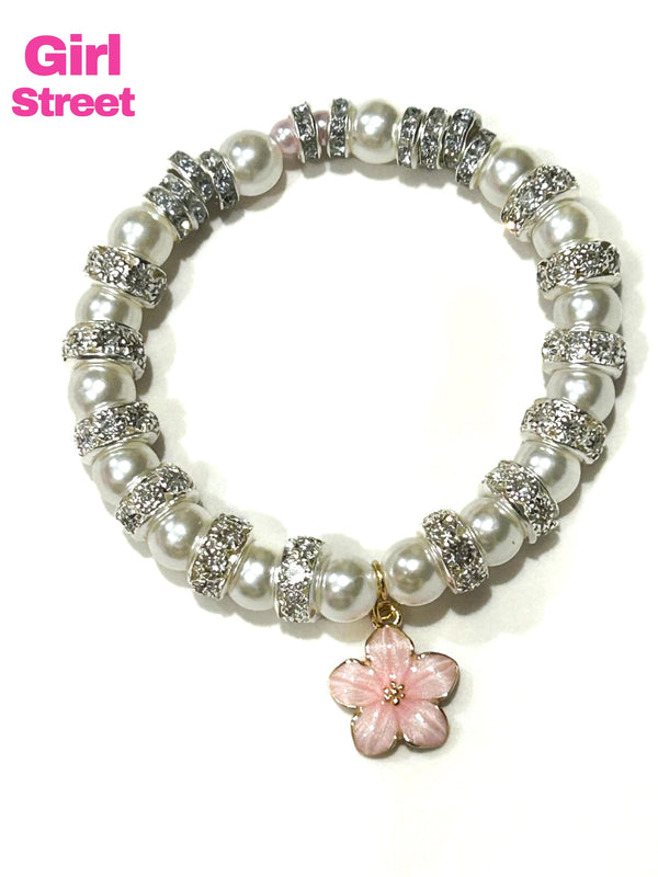 Pink Flower Bracelet