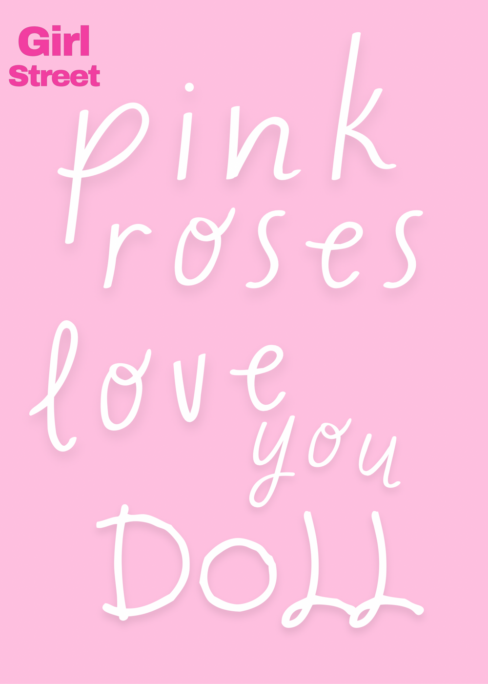 Pink Roses Love You Doll Digital Download