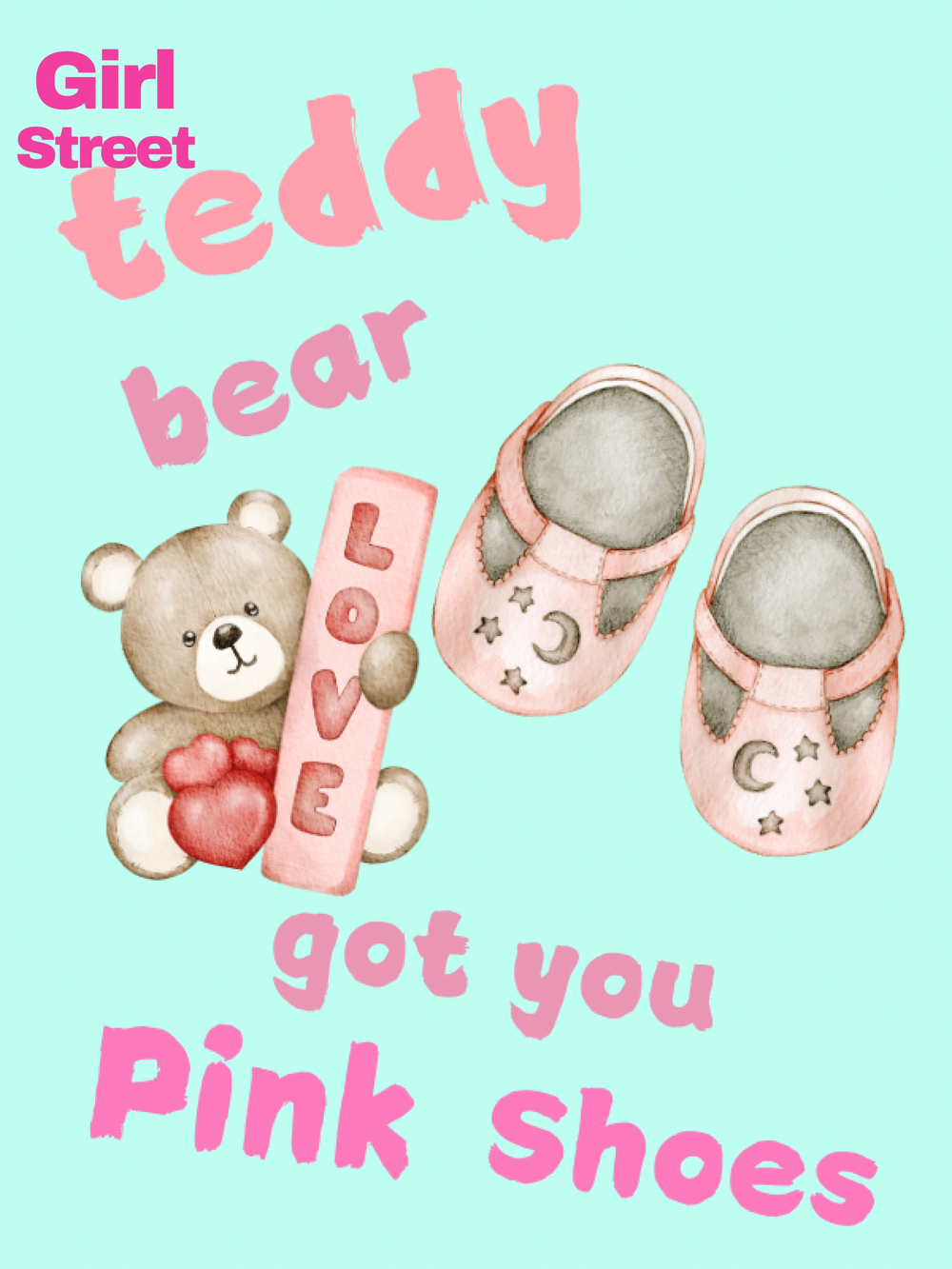 Teddy Bear Got You Pink Shoes Stickers